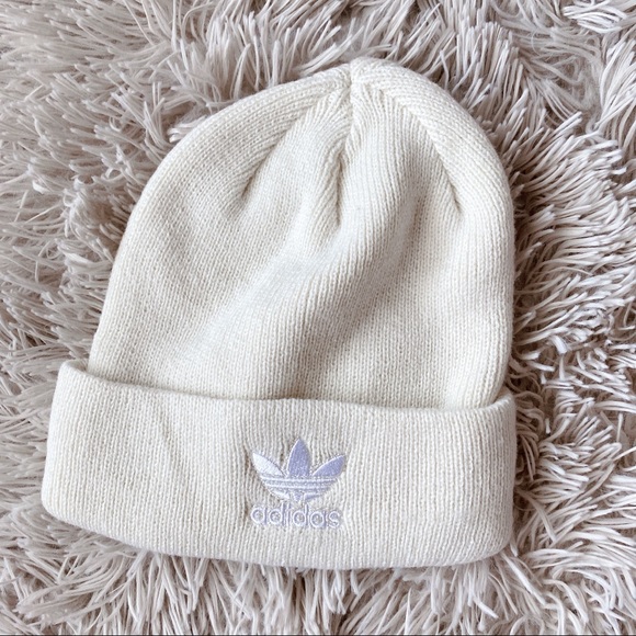 Adidas Originals Cream Trefoil Beanie 